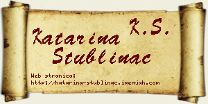 Katarina Stublinac vizit kartica